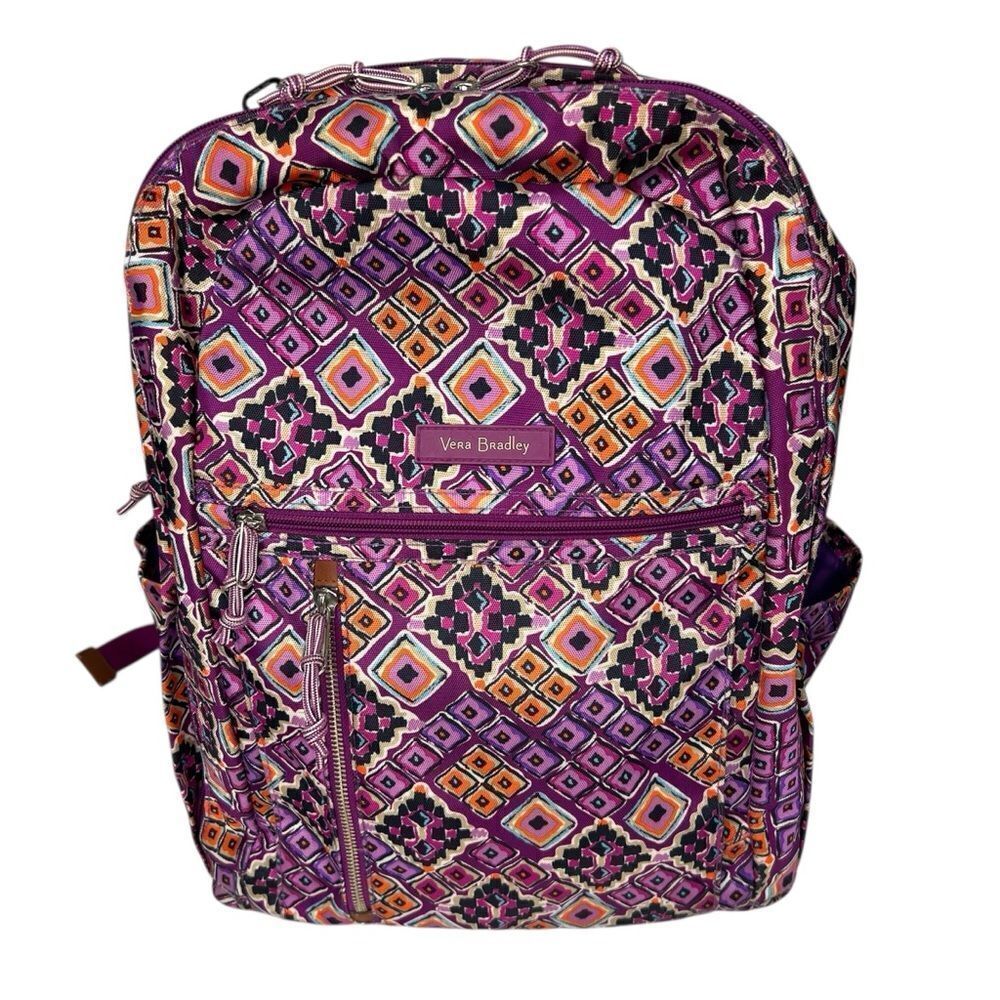 Vera Bradley Dream Diamonds Lightweight Purple 11”X15” Geometric Print Backpack